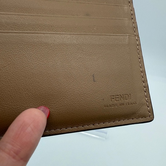 FENDI Vitello Grace FF Embossed Striped Bi-fold Leather Wallet - Picture 6 of 11